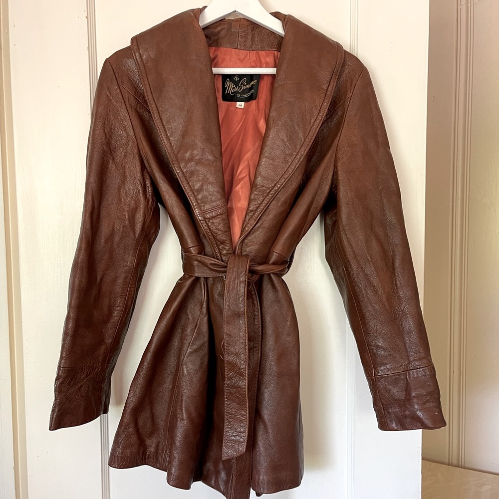 Miss Simone of California vintage leather jacket. Women’s size Med